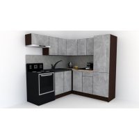 Bucatarie de Colt GENA NEW 10 DR. 190-200, Fara Corp de Cuptor, Wenge / Decor 4298